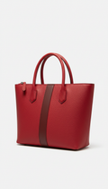 Bolso tote estructurado de cuero carmesí